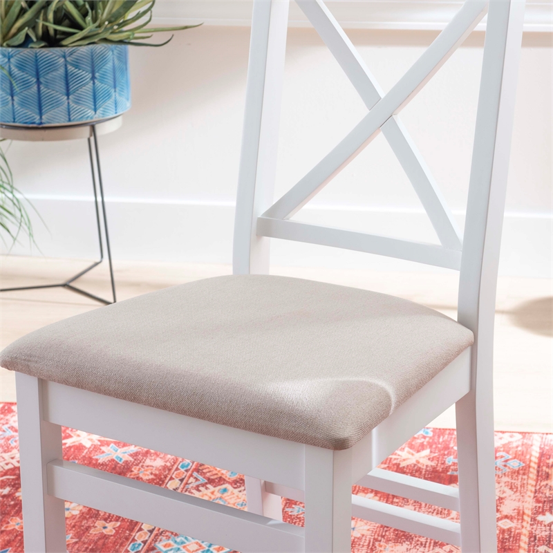 Home Square 3-Piece Set with Dining Table and Two Dining Chairs in White
