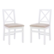Home Square 3-Piece Set with Dining Table and Two Dining Chairs in White