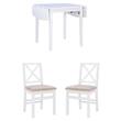 Home Square 3-Piece Set with Dining Table and Two Dining Chairs in White