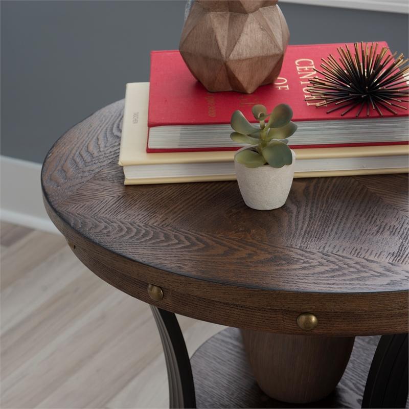 Home Square 3-Piece Set with Coffee Table and 2 Metal End Tables