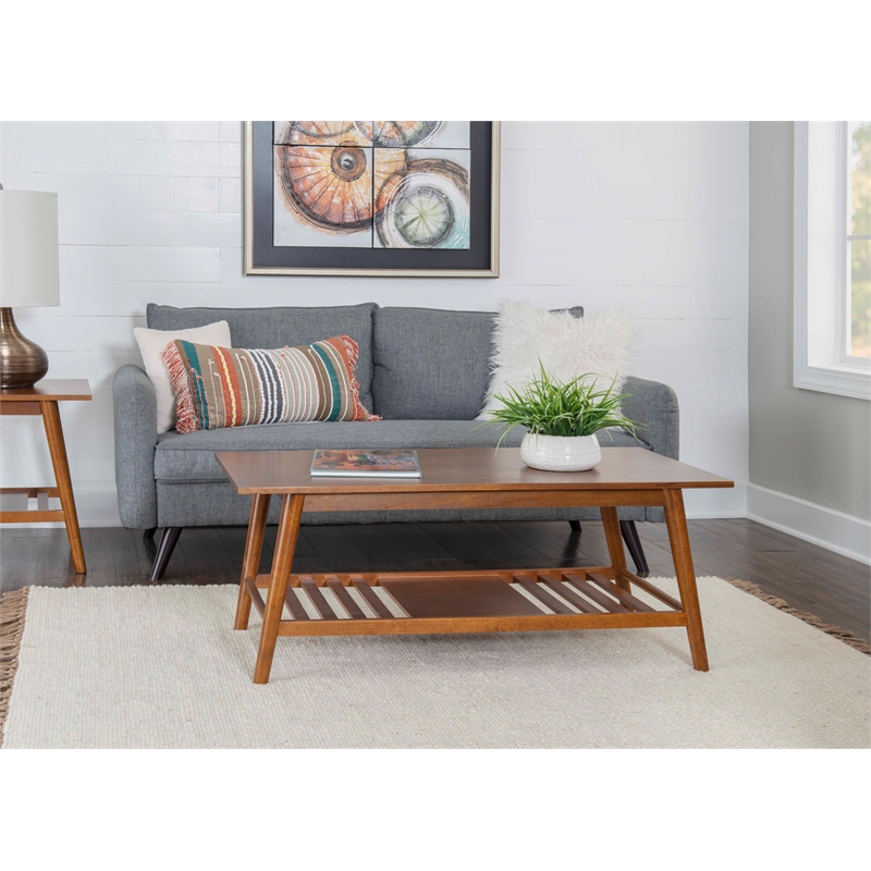 Home Square 3-Piece Set with Coffee Table and Accent End Table in Brown