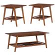 Home Square 3-Piece Set with Coffee Table and Accent End Table in Brown