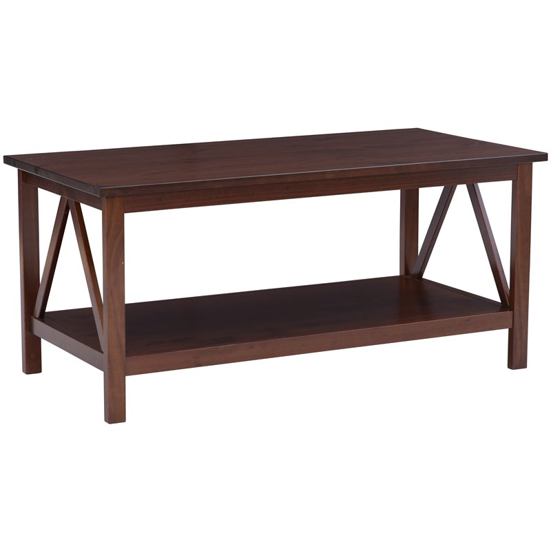 Home Square 3-Piece Set with Coffee Table and 2 End Tables in Brown