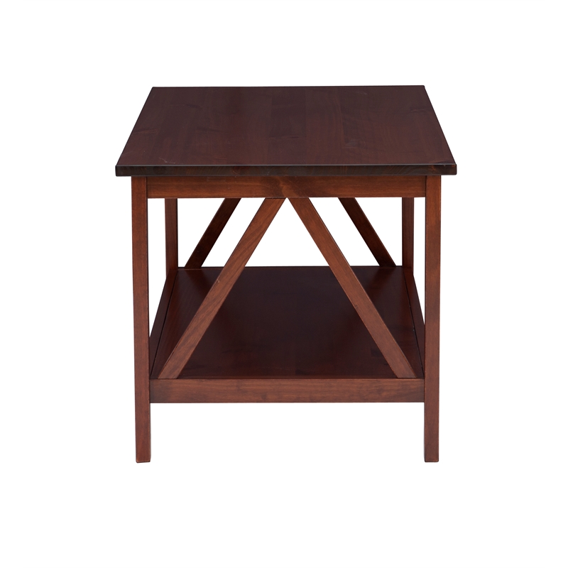 Home Square 3-Piece Set with Coffee Table and 2 End Tables in Brown