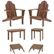 Home Square 6-Piece Set with Side Table & Coffee Table & 2 Chairs & 2 Ottomans