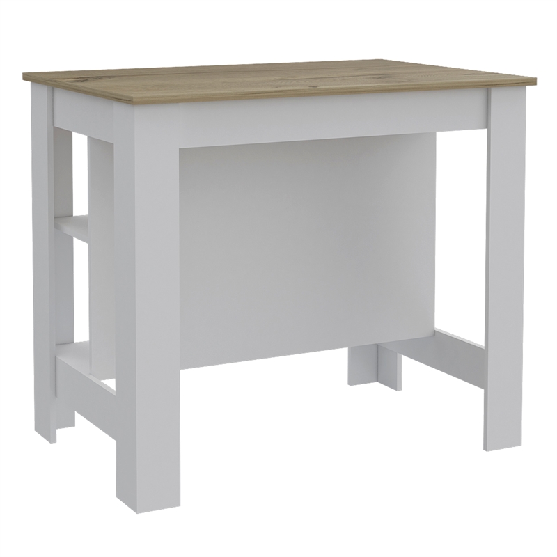 Home Square 2-Piece Set with Kitchen Island and Utility Sink in White