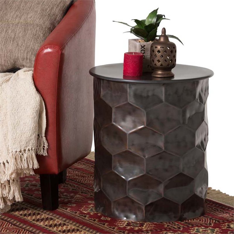 Home Square 2-Piece Set with Coffee Table and Side Table in Antique Bronze