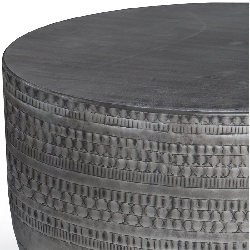 Home Square 2-Piece Set with Coffee Table and Side Table in Antique Silver