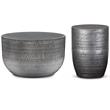Home Square 2-Piece Set with Coffee Table and Side Table in Antique Silver