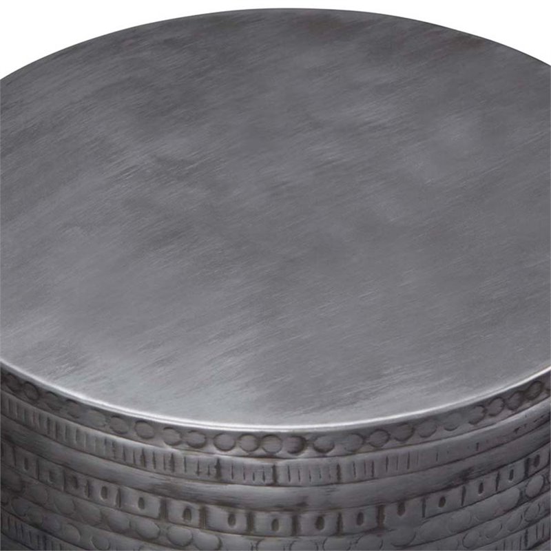 Home Square 3-Piece Set with Coffee Table and 2 Side Tables in Antique Silver