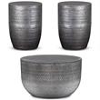 Home Square 3-Piece Set with Coffee Table and 2 Side Tables in Antique Silver