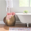 Home Square 2-Piece Set with Drum Table and Drum Side Table in Gold