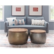 Home Square 2-Piece Set with Drum Table and Drum Side Table in Gold