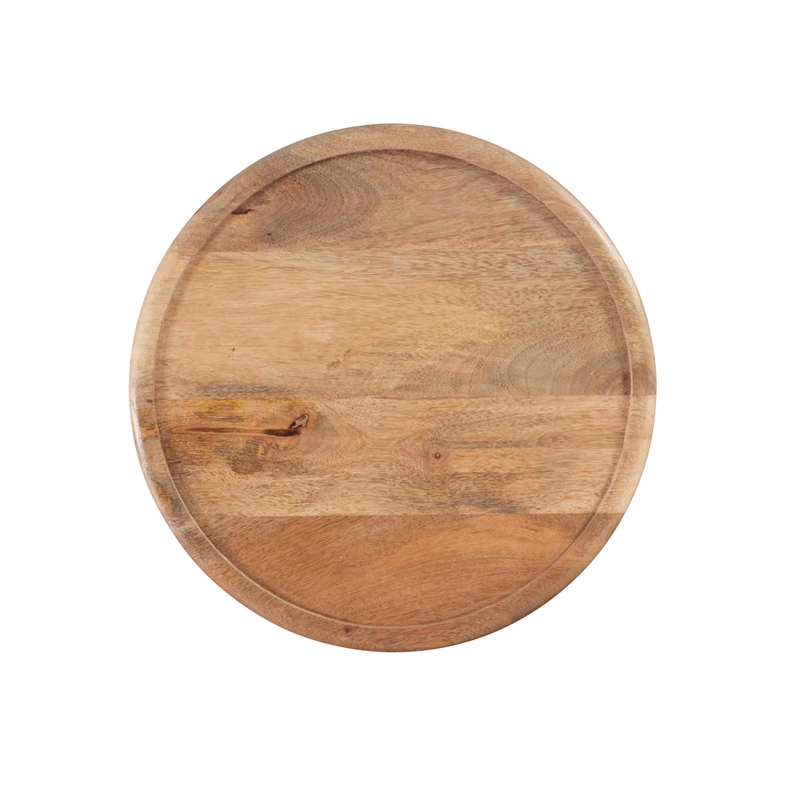 Home Square Wood Hand Carved Side Table in Natural - Set of 2