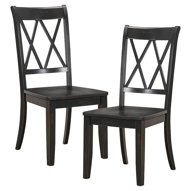 Home Square 5-Piece Set with Dining Table and 4 Dining Chairs in Brown