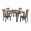 Home Square 5-Piece Set with Dining Table and 4 Dining Chairs in Brown