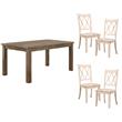 Home Square 5-Piece Set with Dining Table and 4 Dining Chairs in White