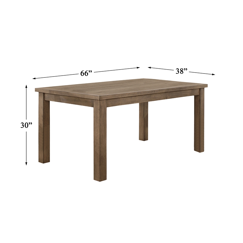 Home Square 7-Piece Set with Dining Table and 6 Dining Chairs in Brown