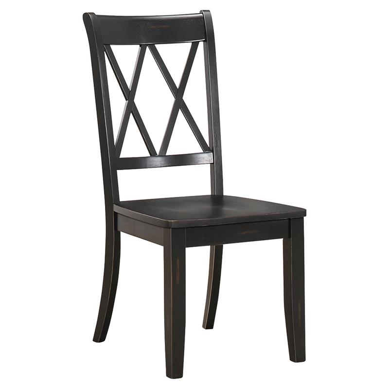 Home Square 7-Piece Set with Dining Table and 6 Dining Chairs in Brown