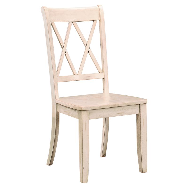 Home Square 7-Piece Set with Dining Table and 6 Dining Chairs in White