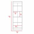Home Square 2-Piece Set with Storage Pantry Cabinet and Kitchen Service Cart