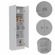 Home Square 2-Piece Set with Storage Pantry Cabinet and Kitchen Service Cart
