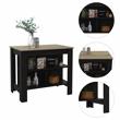 Home Square 2-Piece Set with Microwave Cabinet and Kitchen Island