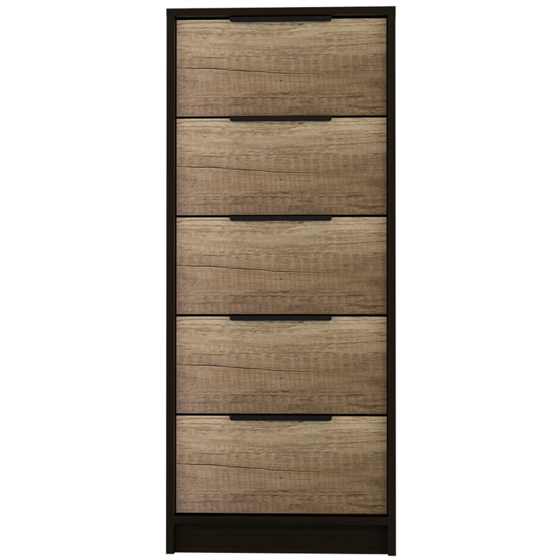 Home Square 2-Piece Set with Nightstand and 5 Drawer Dresser
