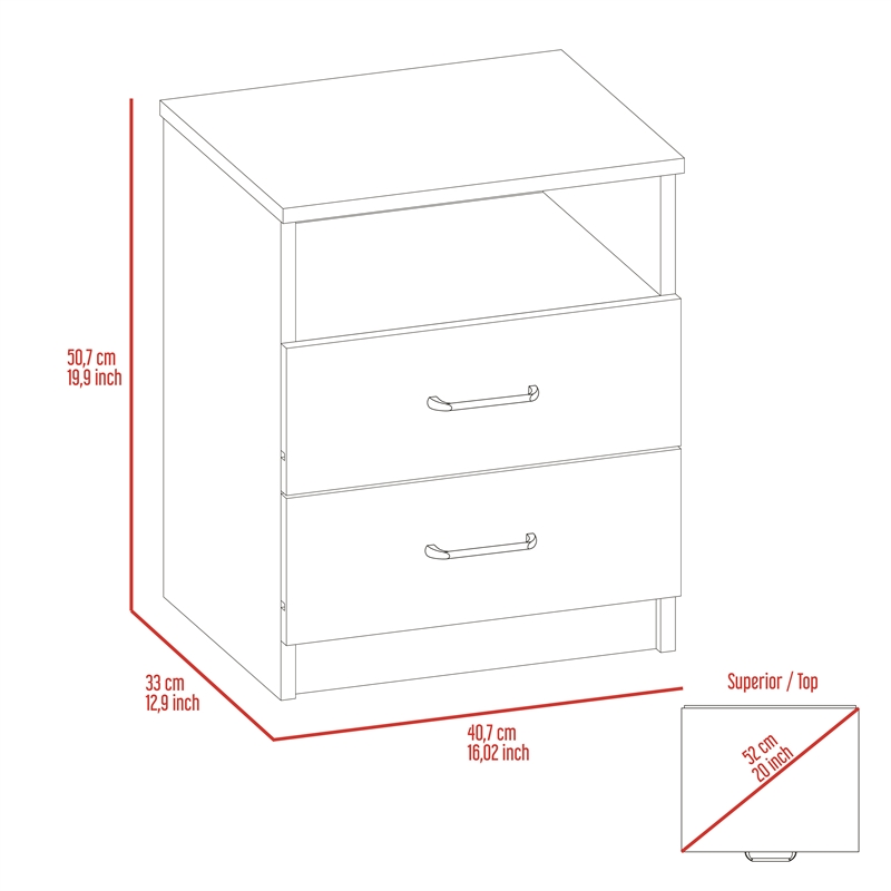 Home Square 2-Piece Set with 2 Drawer Night Stand & 5 Drawer Dresser