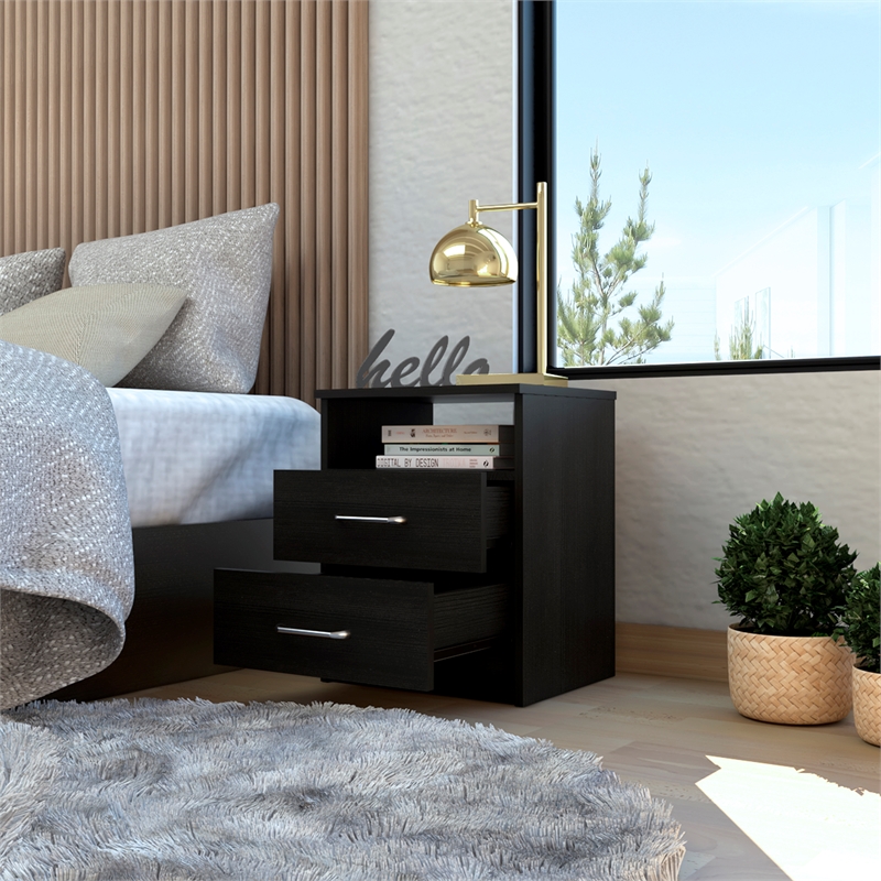 Home Square 2-Piece Set with 2 Drawer Night Stand & 5 Drawer Dresser