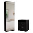 Home Square 2-Piece Set with Shoe Rack with Mirror and Nightstand