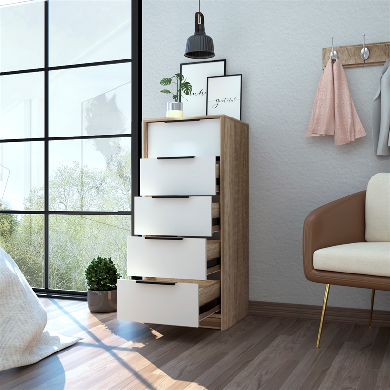 Home Square 2-Piece Set with Four Drawer Dresser and 5 Drawer Dresser