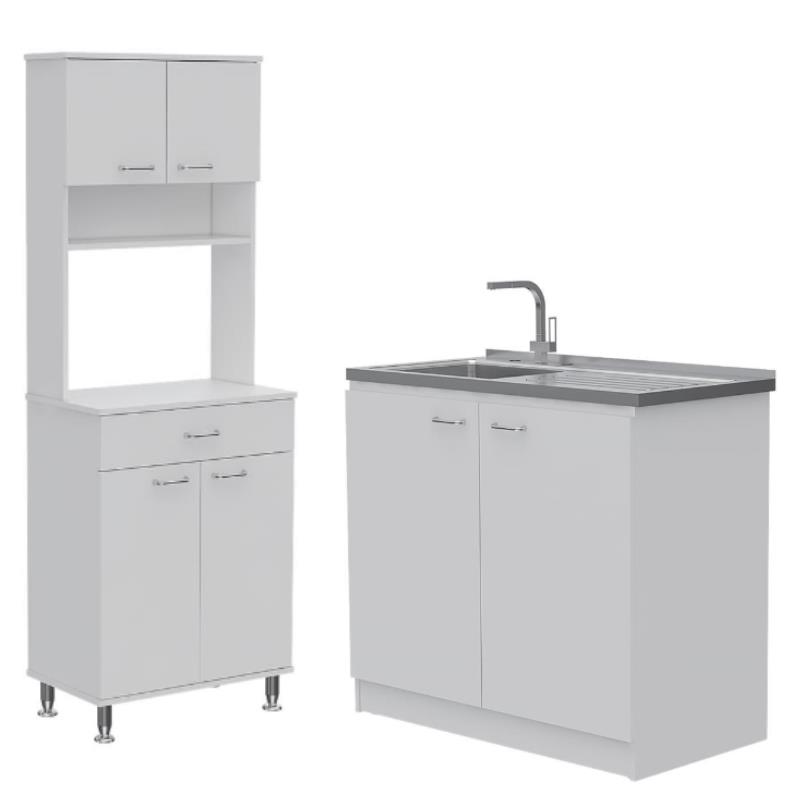 Home Square 2-Piece Set with Utility Sink with Cabinet and High Pantry Cabinet