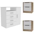 Home Square 3-Piece Set with Four Drawer Dresser and 2 Nightstands
