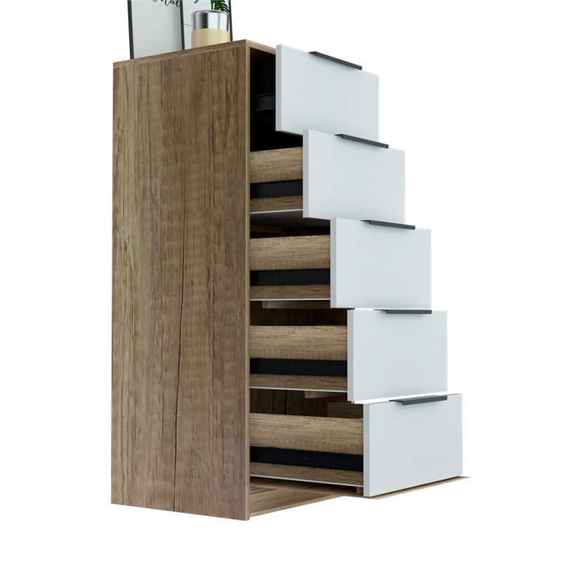 Home Square 3-Piece Set with 3 Drawer Dresser & Nightstand & 5 Drawer Dresser