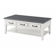 Home Square 3 Piece Set with Coffee Table and 2 Chairside Table in White & Grey