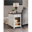 Home Square 3 Piece Set with Coffee Table and 2 Chairside Table in White & Grey