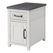 Home Square 3 Piece Set with Coffee Table and 2 Chairside Table in White & Grey