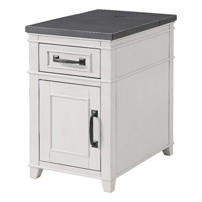 Home Square 3 Piece Set with Coffee Table and End Table and Side Table in White