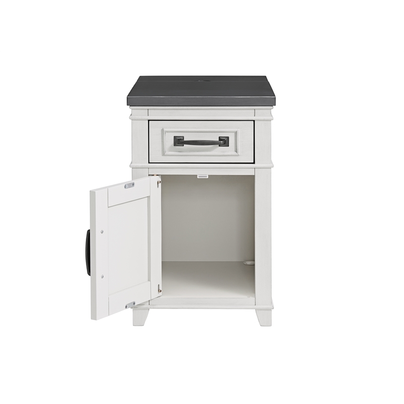 Home Square 3 Piece Set with Coffee Table and End Table and Side Table in White