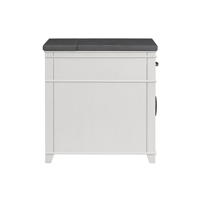 Home Square 3 Piece Set with Coffee Table and End Table and Side Table in White