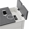 Home Square 3 Piece Set with Coffee Table and End Table and Side Table in White