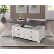 Home Square 3 Piece Set with Lift Top Coffee Table & 2 Chairside Table in White