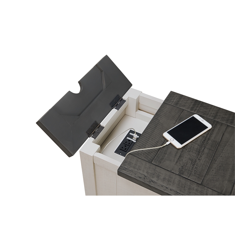 Home Square 3 Piece Set with Lift Top Coffee Table & 2 Chairside Table in White