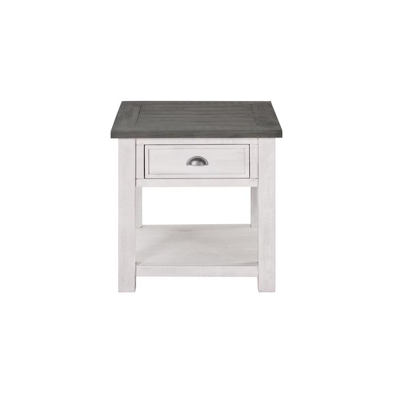 Home Square 3 Piece Set with Lift Top Coffee Table and 2 End Table in White