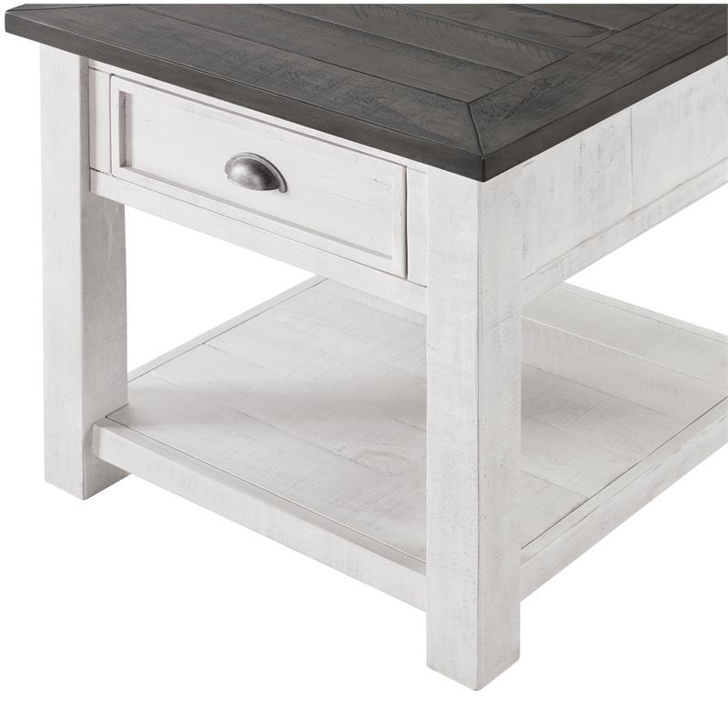 Home Square 3 Piece Set with Lift Top Coffee Table and 2 End Table in White