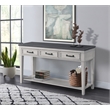 Home Square 2 Piece Set with Sofa Console Table and End Table in White and Gray