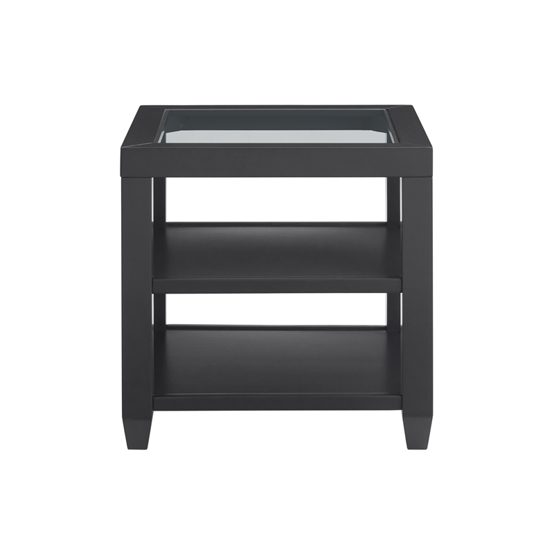 Home Square 3 Piece Set with Coffee Table and 2 End Tables in Black