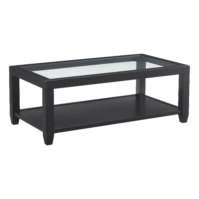 Home Square 3 Piece Set with Coffee Table and 2 Chairside Table in Black