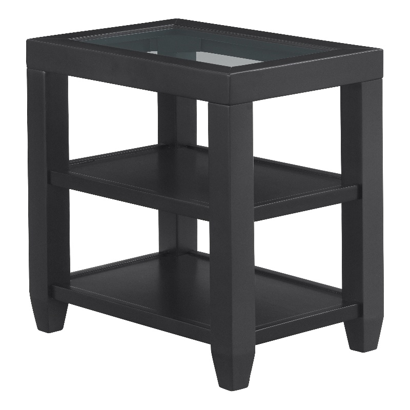 Home Square 3 Piece Set with Coffee Table and 2 Chairside Table in Black